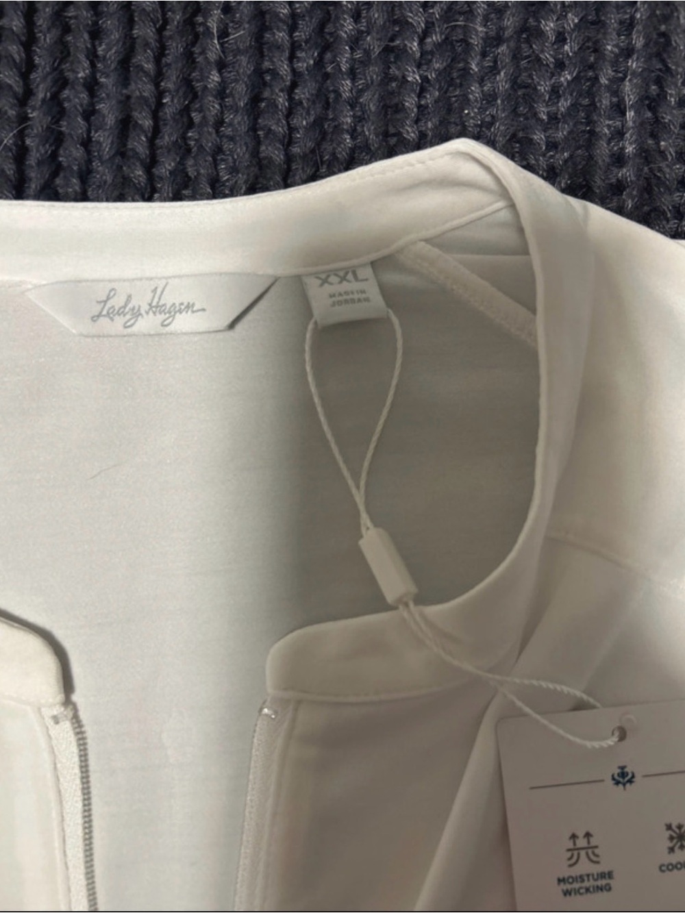 Lady Hagen White Short-Sleeve Performance Henley Tee - Picture 4 of 5